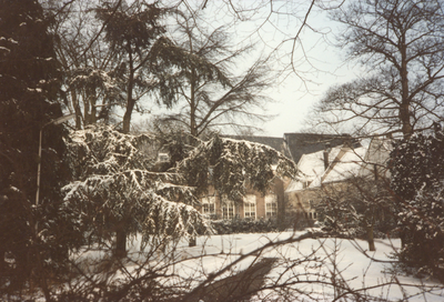 605973 Gezicht op enkele gebouwen en de tuin van het Duitse Huis (tevens voormalig Militair Hospitaal Dr. A. ...